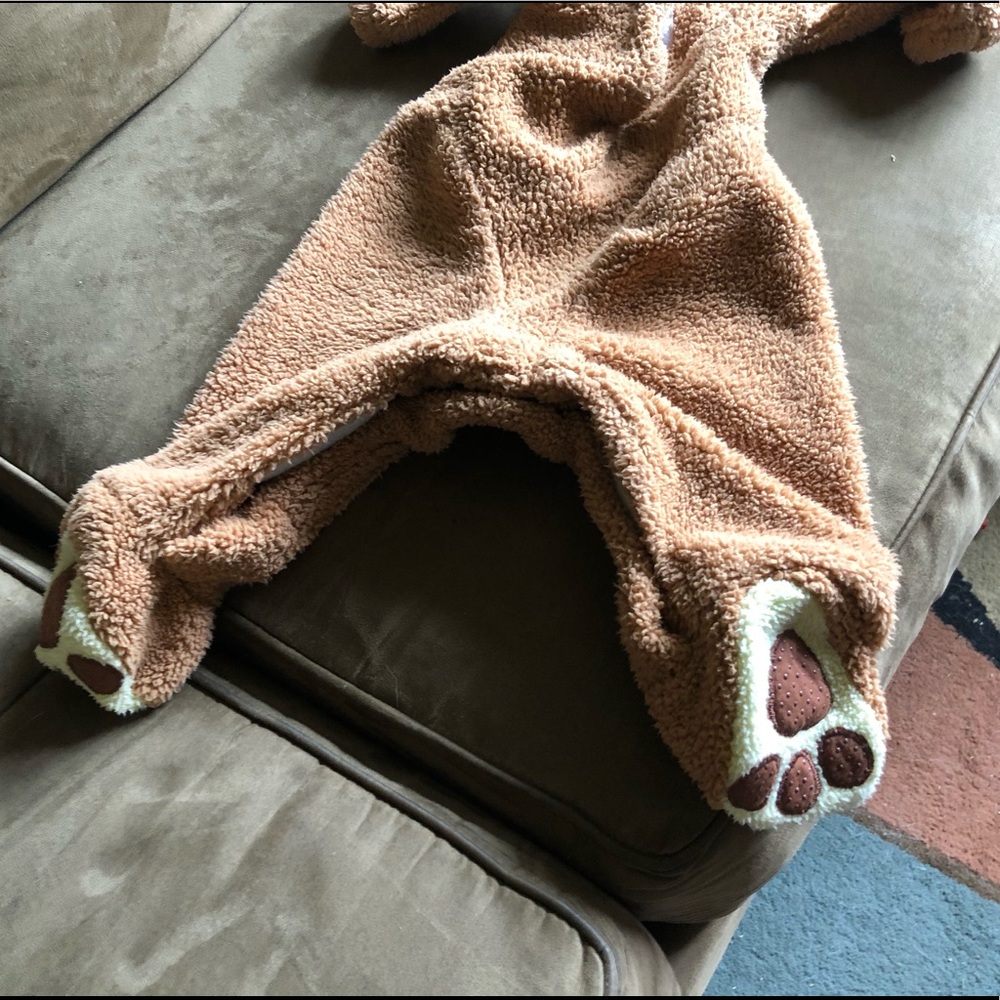Rubie’s Fluffy Fleece Footie Hat Bodysuit Bear Kid - Picture 8 of 13